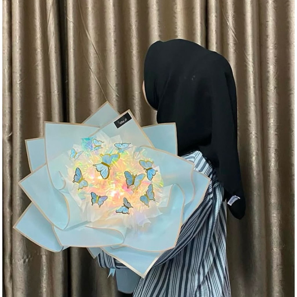 Buket kupu kupu led buket kupu kupu buket kupu kupu aesthetic buket kupu kupu hologram bouquet kupu 