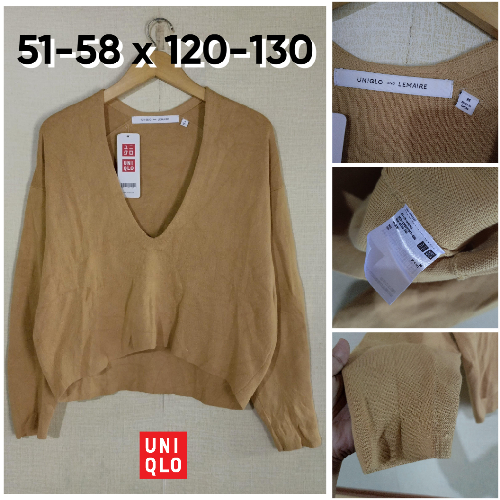Sweater UNIQLO And Lemaire Kuning Kunyit Size M Wanita Atasan Cewek Outer Tebal ZX765