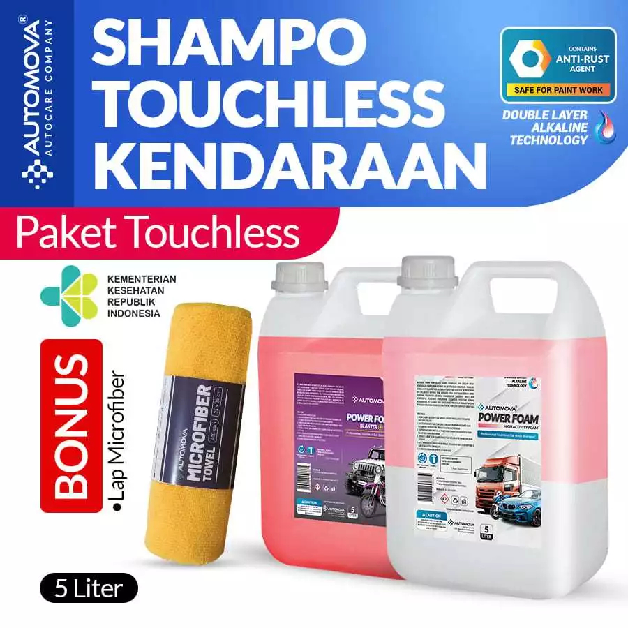 AUTOMOVA - Touchless Shampoo Mobil Tanpa Sentuh Power Foam Blaster & Double Layer 5 Liter