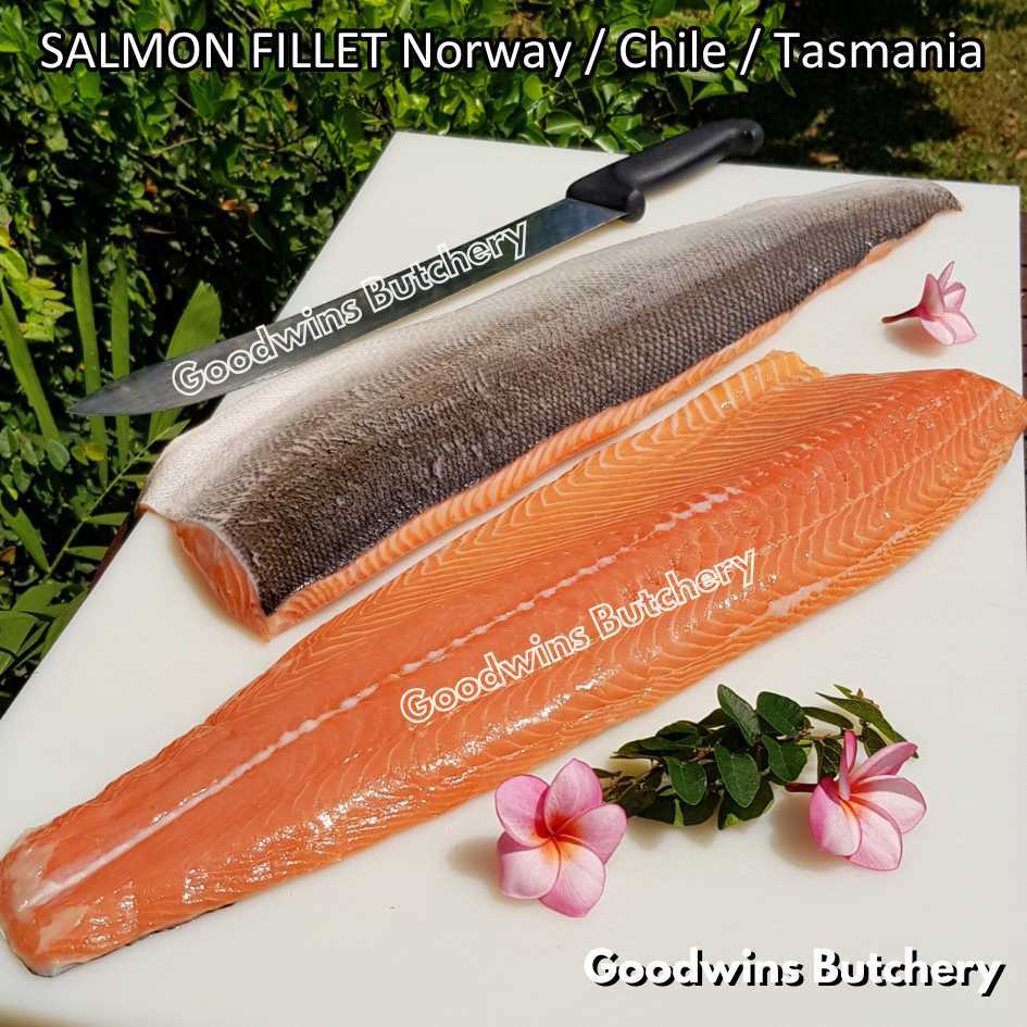 

1.5kg SALMON FILLET BONELESS whole cut Norway Tasmania Chile frozen