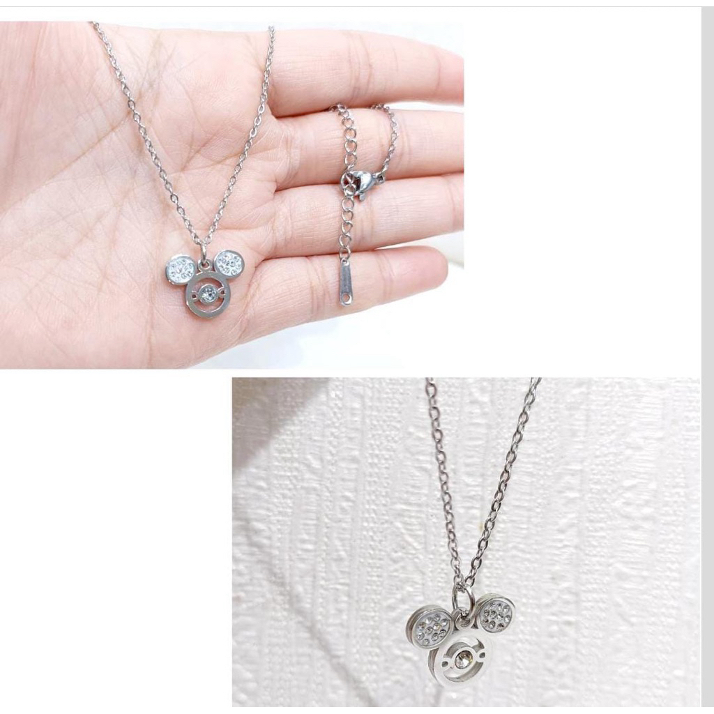 Kalung rantai titanium fashion korea Liontin miki simple elegan