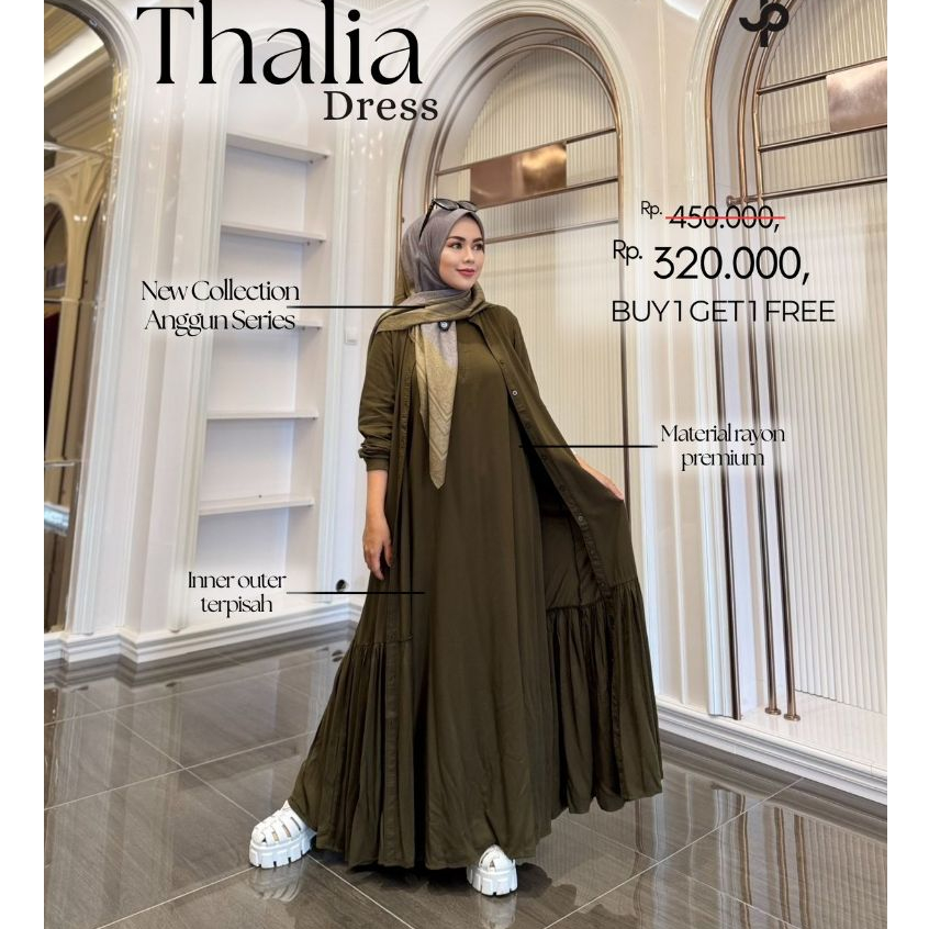 JOURNEY Gamis Wanita Thalia Dress Bahan Rayon Twill Premium