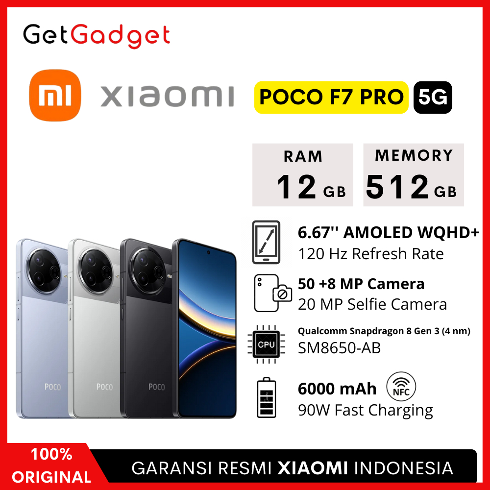 Xiaomi Poco F7 Pro 5G NFC - 12GB 512GB (12/512)  New Original Garansi Resmi