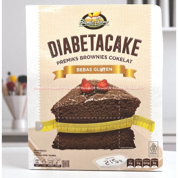 

Bionic Farm Daiabetacake 215gr Premiks Brownies Cokelat Bebas Gluten Tanpa Gula Bionik Bio Nic
