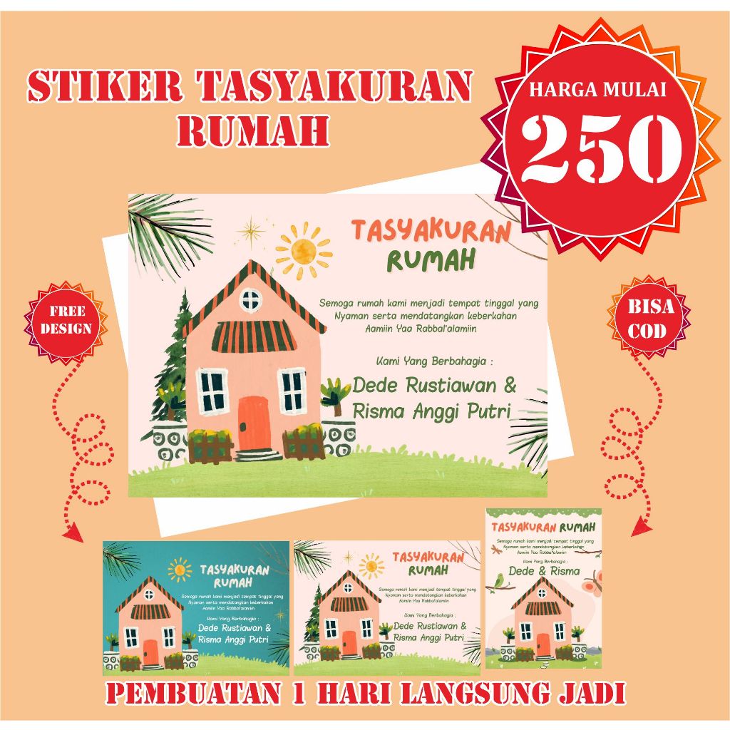 

Stiker Tasyakuran Rumah Harga Mulai 250