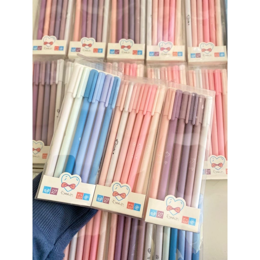 

Pulpen Set Karakter Lucu Pulpen Mekanik isi 6pcs Bolpoin Gel