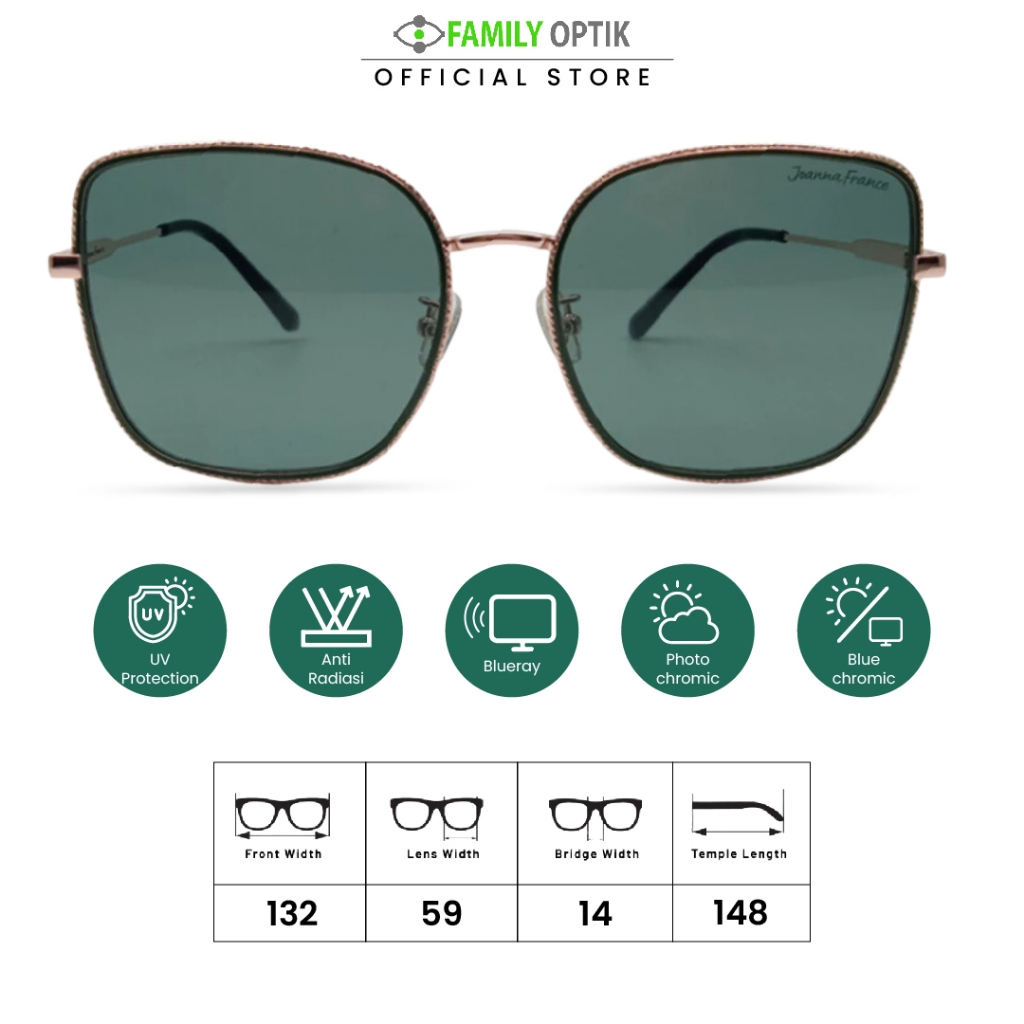 Kacamata Hitam Sunglasses - Joanna France (7170) - Pria Wanita Unisex anti uv