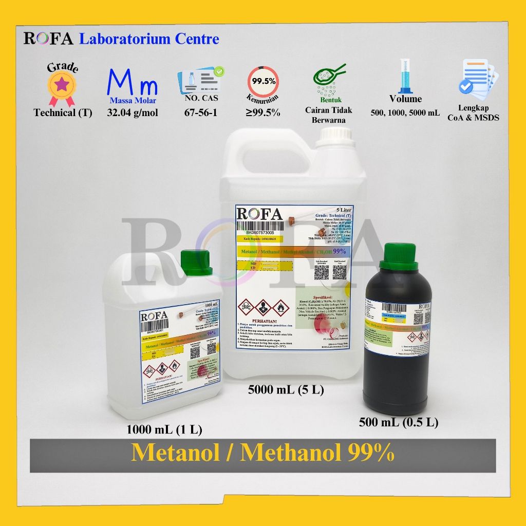 Metanol / Metil Alkohol / Methanol / Methyl Alcohol / CH3OH 99% 500 - 5000 mL