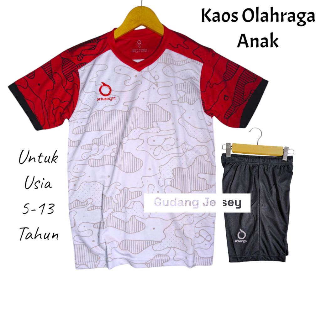 Baju Bola Anak Laki Laki Jersey Anak Kaos Olahrag Usia 5-13 tahun