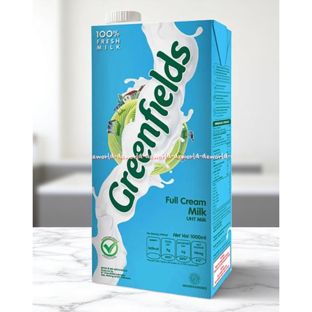 

Greenfields Full Cream Milk 1000ml Susu Cair Putih Full Krim Green Fields Kemasan Biru Tua Susu UHT Siap Minum 1L