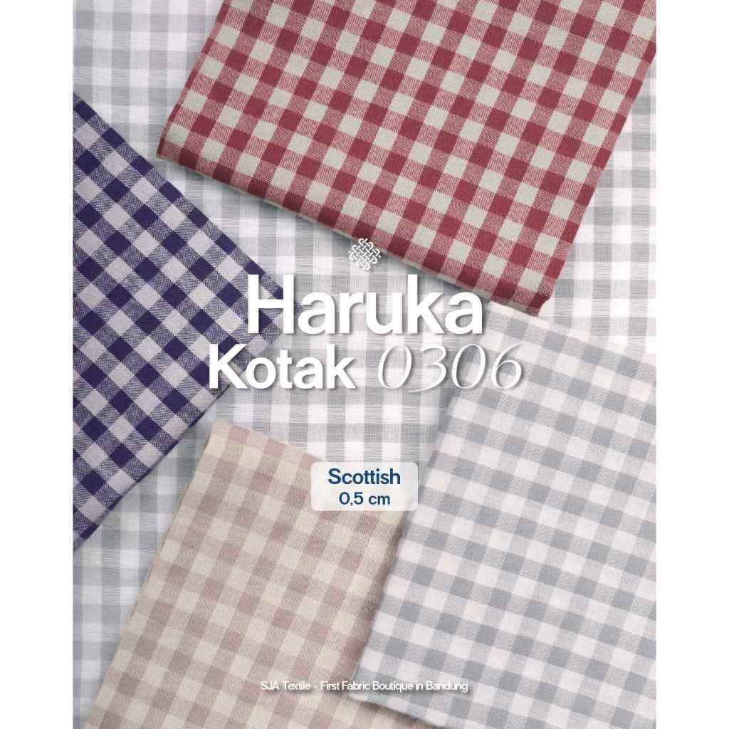 Haruka 0306 Scottish by SJA Textile - Kain Haruka Kotak Bahan Eceran Rollan Katun Polyester