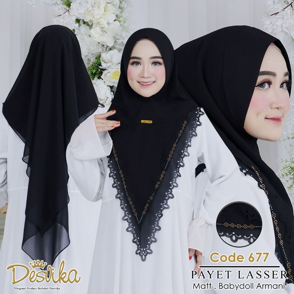 Jilbab instan DC 677 khimar ceruty babydoll by desvika hijab