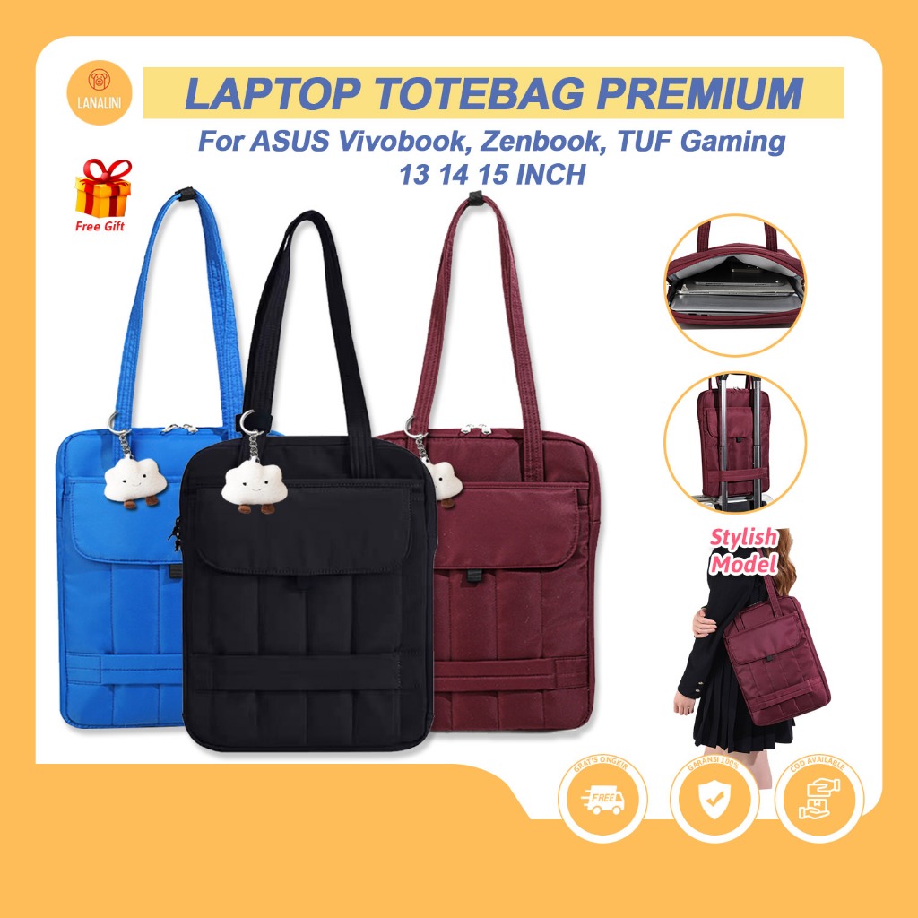 Tas Laptop Jinjing Totebag Water Resist Multi slot Pouch 13 14 15 15.6 inch Sleeve Cover Vivobook Ze