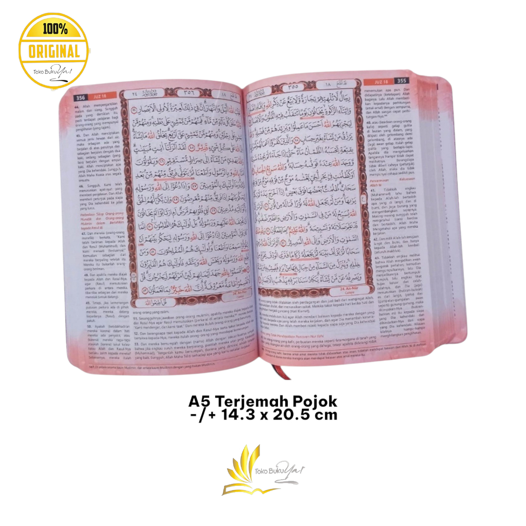 AlQuran Kaleb Ukuran A5 Sampul Kulit Sintetis Kancing Magnet Free Custom Nama