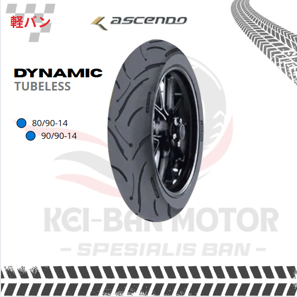 BAN MOTOR ASCENDO DYNAMIC RING 14 80/90-14 90/90-14 TUBELESS