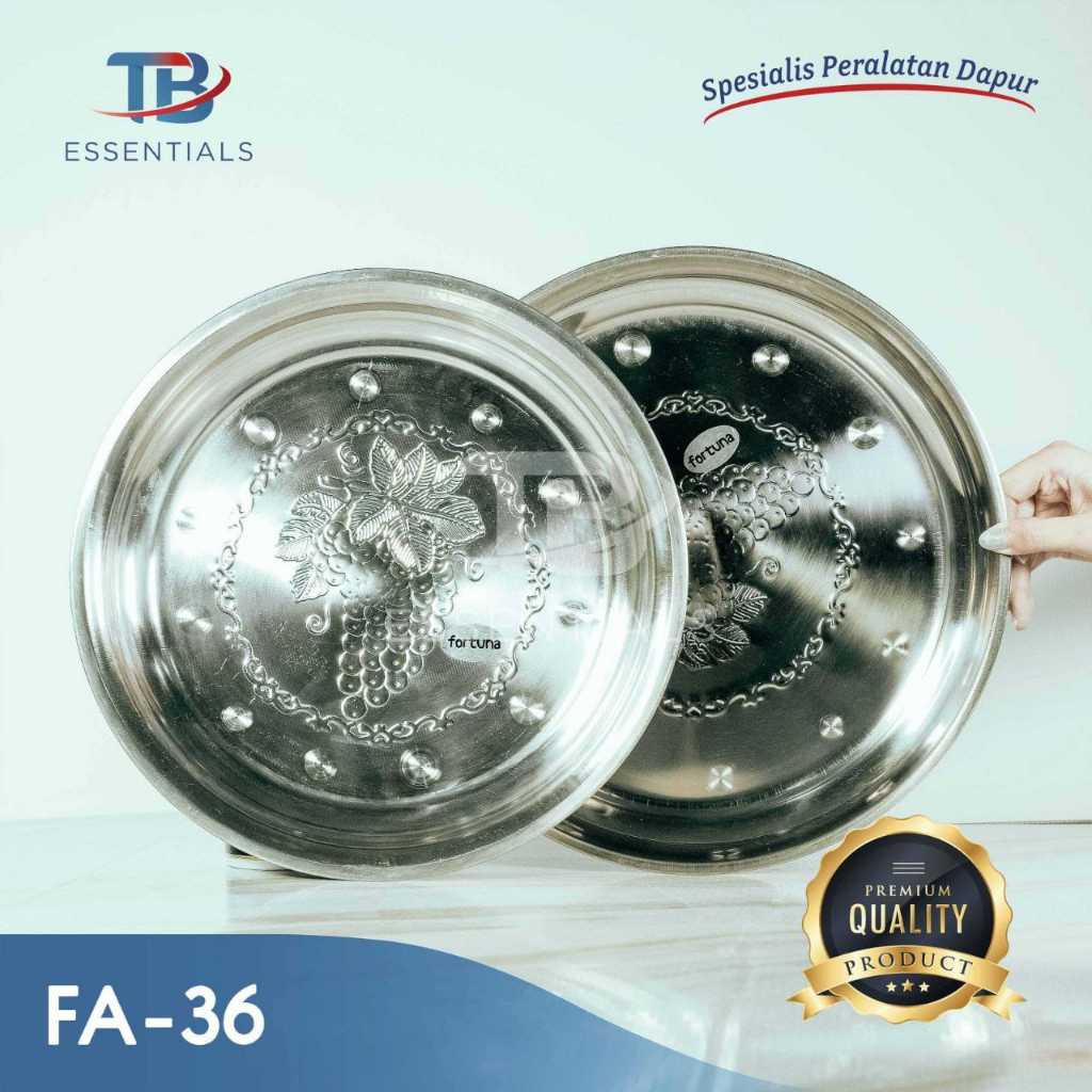 Nampan - Nampan Stainless Steel Bulat Motif Anggur