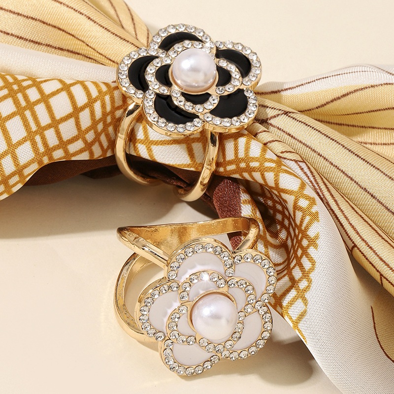 Ring Jilbab Mutiara Bunga Cantik Bross Hijab Ring Jilbab Mewah Ring Cincin Hijab Lux Bunga Mutiara R