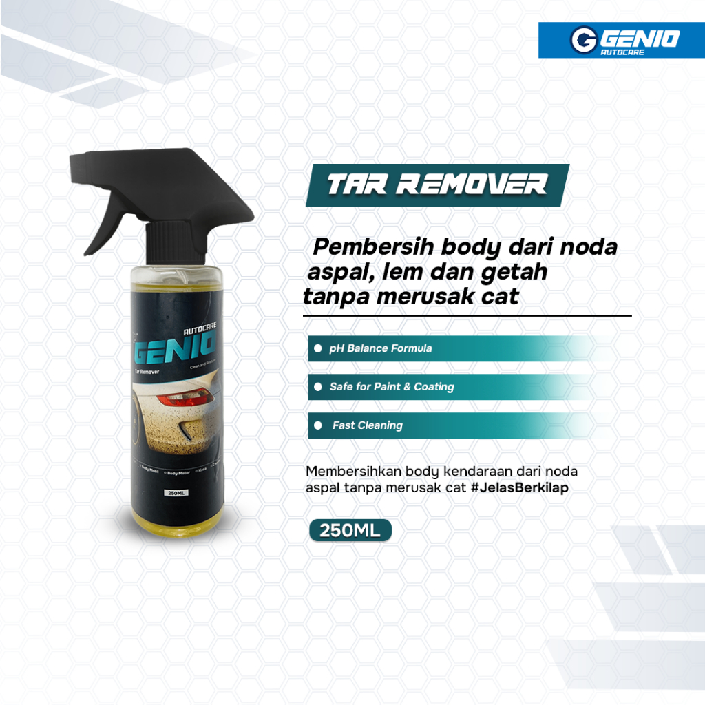 Genio Tar Remover - Pembersih Penghilang Noda Aspal Getah Bekas Lem Stiker Skotlet Wrapping pada Bod