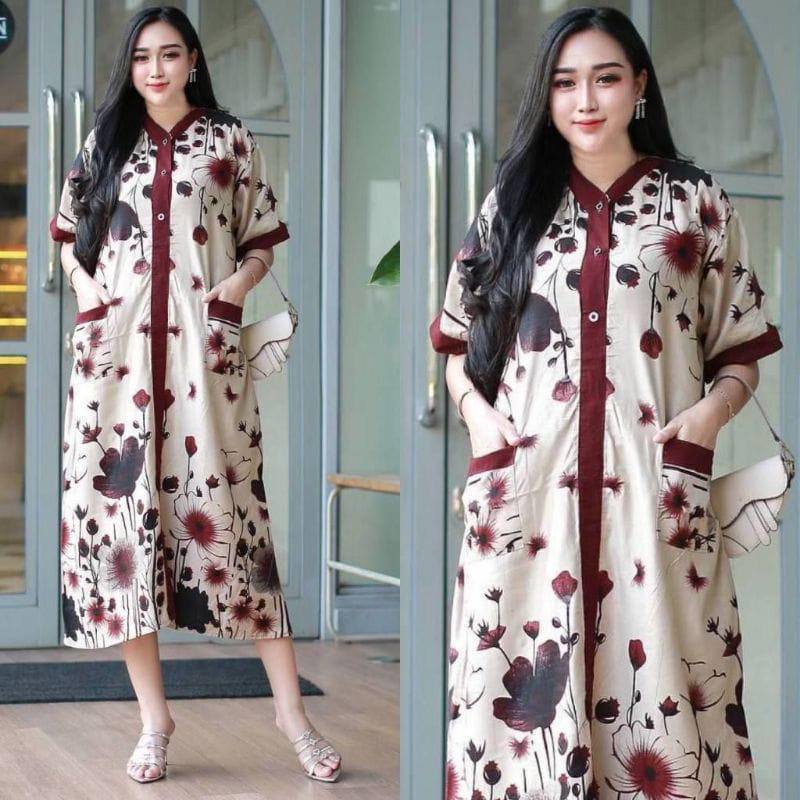 Daster Chibi Daster Model Terbaru Lengan Pendek Rayon Kekinian Modern Depan Busui