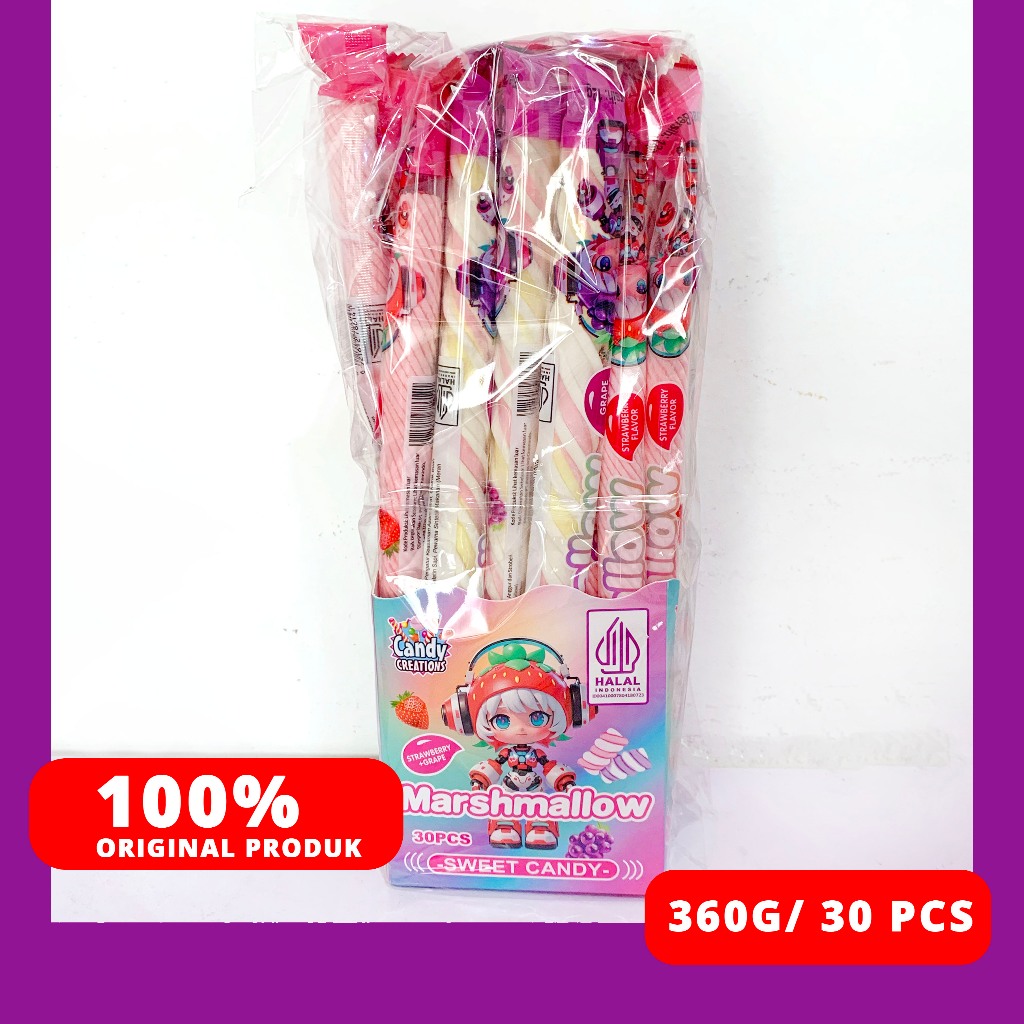

MARSHMALLOW PANJANG RASA STRAWBERRY DAN ANGGUR CYBER GIRL 360 GRAM