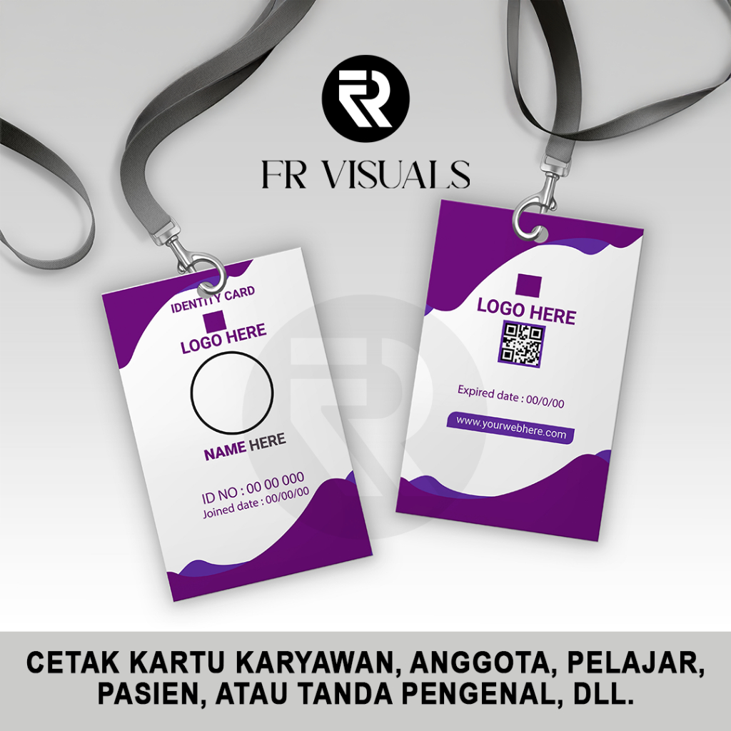 

CETAK ID CARD / KARTU KARYAWAN / ANGGOTA / PELAJAR / PASIEN / DLL. 1 SISI / 2 SISI