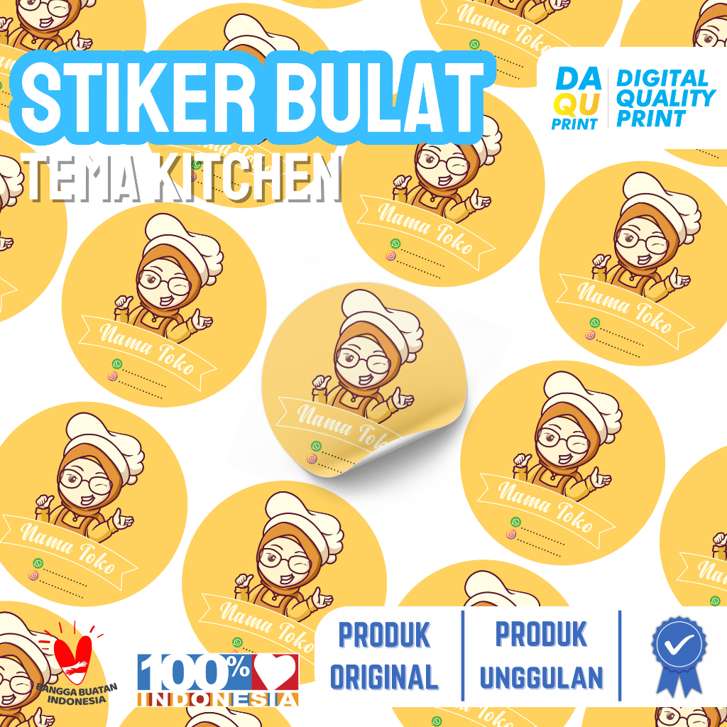 

Cetak Stiker Bulat Tema Kitchen - Label Bulat - Label Makanan - Stiker Cromo