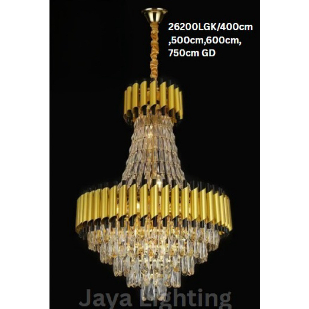 Lampu Gantung Kristal modern Black Gold