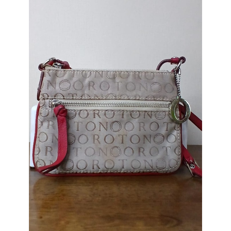 SALE PRELOVED SLINGBAG RED BEIGE OROTON
