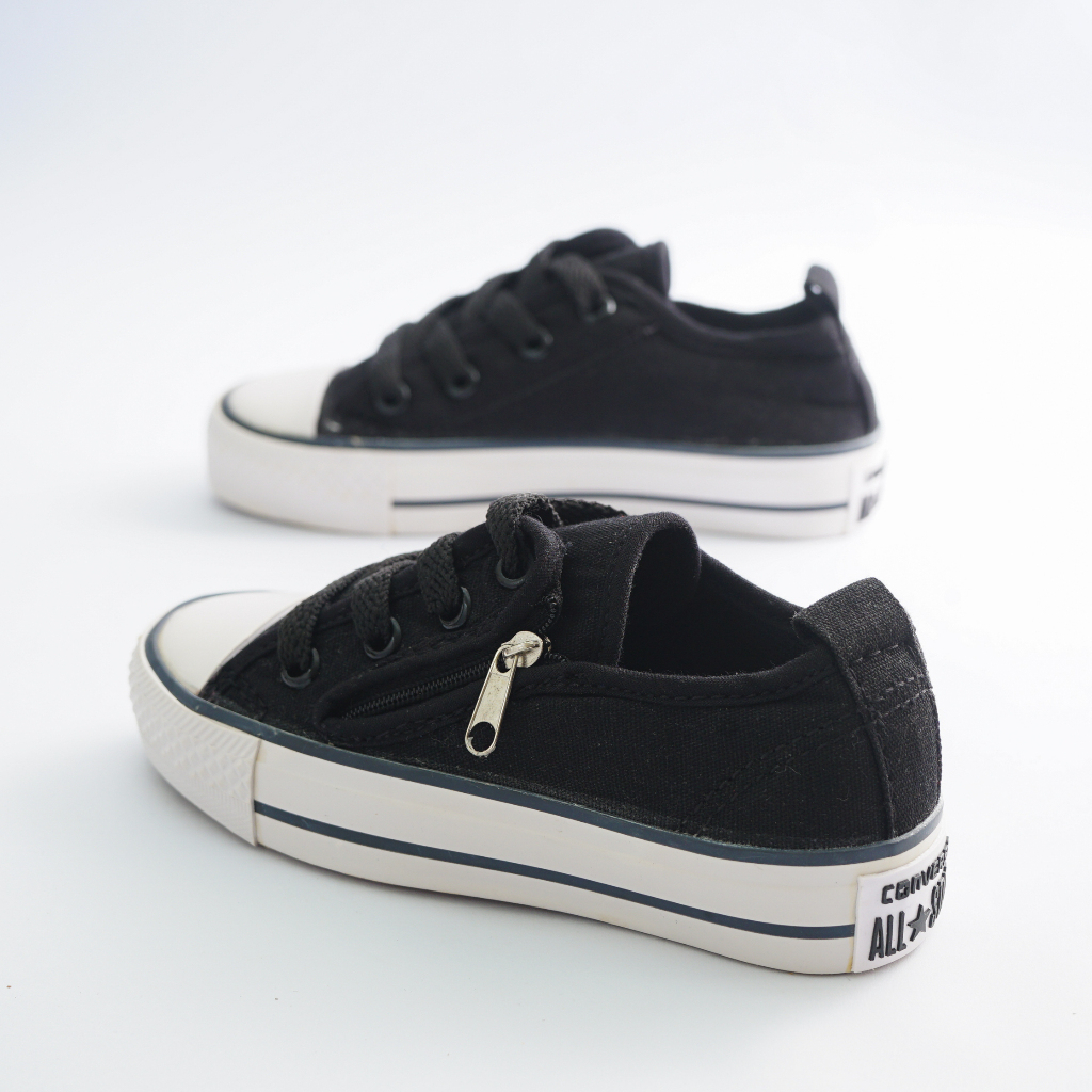 Sepatu Sneaker Anak Sekolah SD TK Laki2 Cowok Perempuan Cewek Umur Kelas 1 2 3 4 5 6 7 8 Hitam