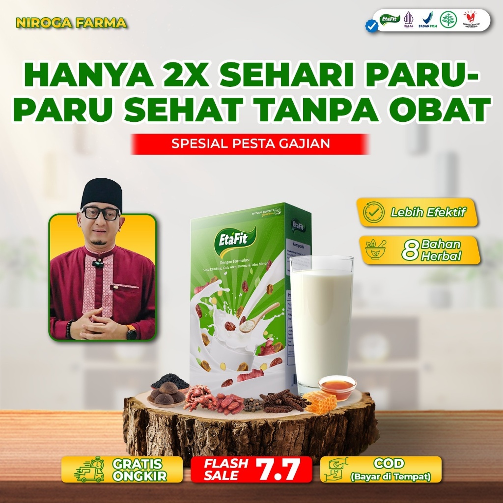 

Obat Terapi Detox Infeksi Paru Paru Bronkitis Tbc ISPA Sesak Nafas- Etafit Susu kambing Etawa Bubuk