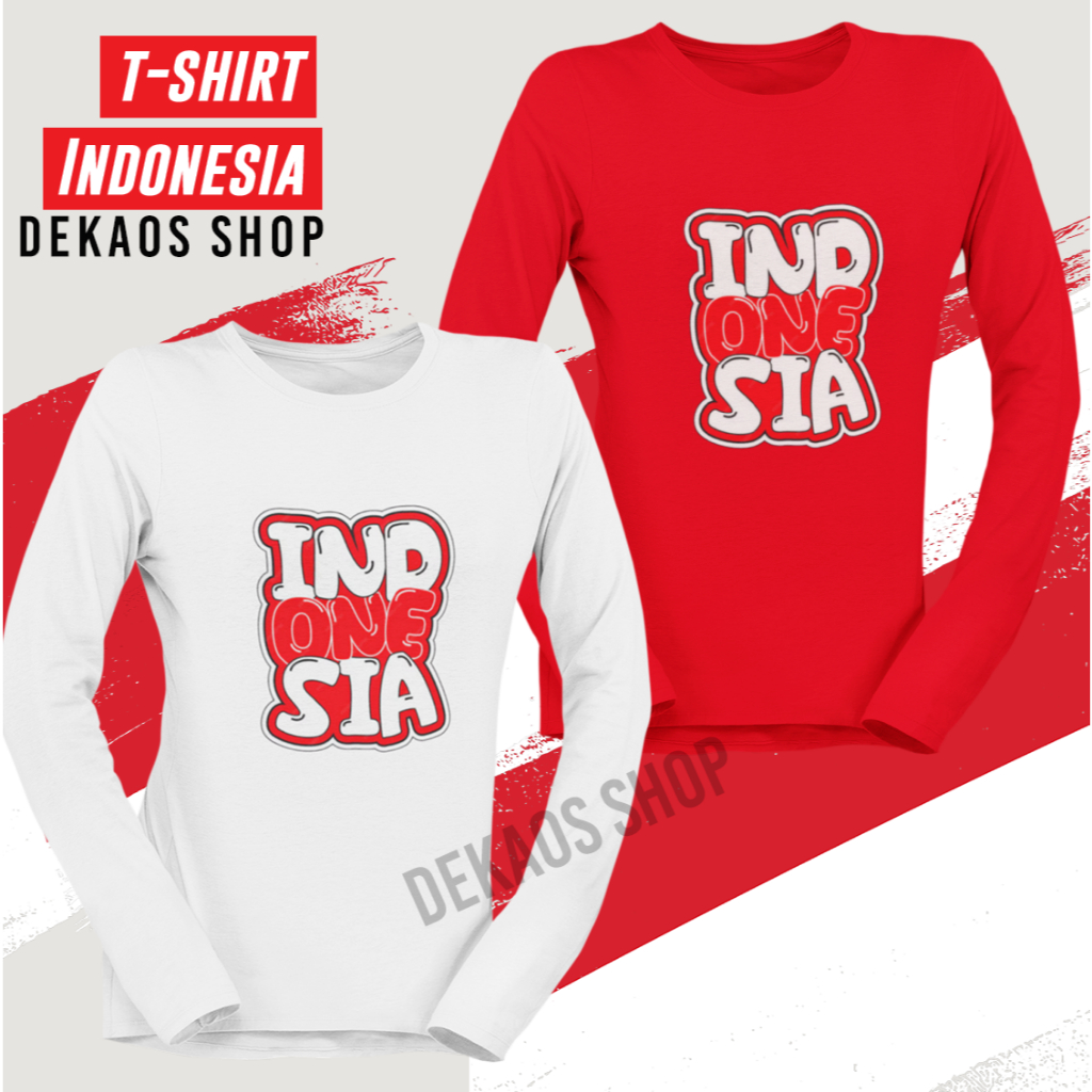 KAOS 17 AGUSTUS 2025 LENGAN PANJANG HIJAB KAOS MERAH PUTIH AGUSTUSAN 2025 LENGAN PANJANG DEKAOS SHOP