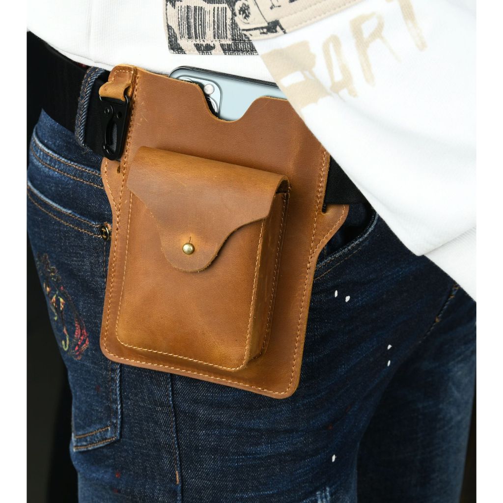 Dompet HP Pinggang Pria - Dompet HP Pria - Sarung HP Pinggang Pria - Premium Crazy Horse Leather MCD