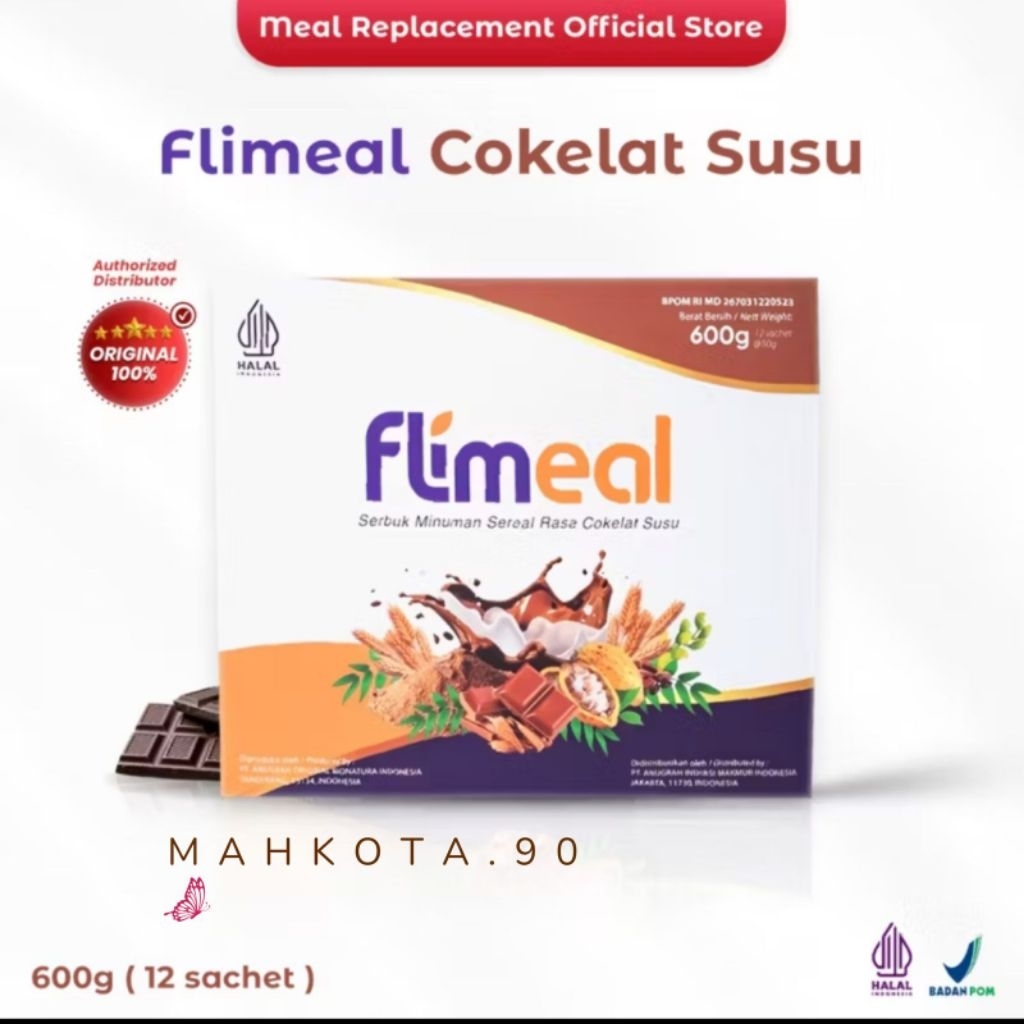 

(mahkota) - Flimeal coklat susu 12sachet
