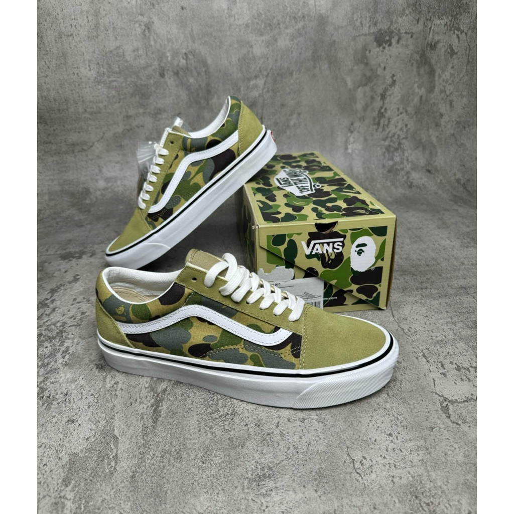 vans Bape x old skool 36 dx green camo sneakers bnib