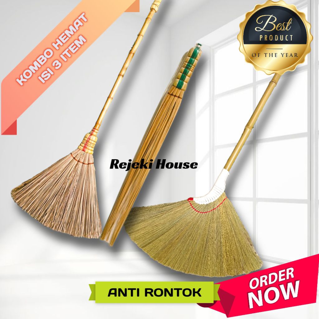 SAPU LANTAI PREMIUM [KOMBO HEMAT 3 ITEM = Udang Rotan, Nipah Paving, Tebah Kasur]