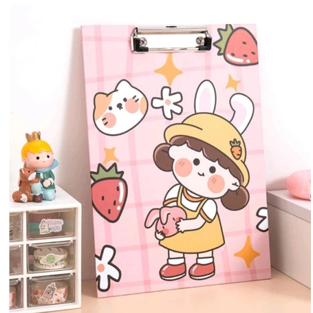 

Clipboard Klip Karekter Motif Cute Kertas Papan Jalan Klip Kertas A4