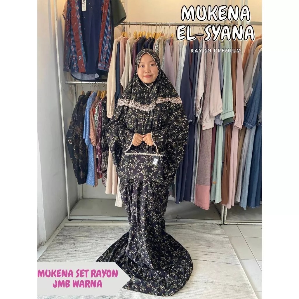 MUKENA ELSYANA RAYON / MUKENA TERUSAN / MUKENA SET RAYON JUMBO TERUSAN / MUKENA MOTIF TERUSAN / MUKE