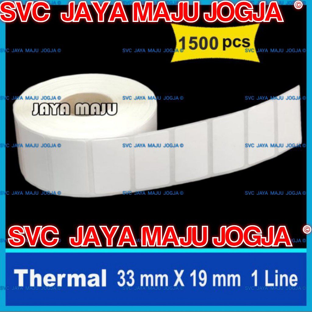 

PROMO LABEL STICKER THERMAL 33x19 33 x 19 1 BARIS ISI 1.500 TOP COAT || LABEL BARCODE TANPA THERMAL || 33 X 19 THERMAL TOP COAT - 1 LINE - FACE OUT - ISI 1500 PCS || 33X19 ANTI AIR ANTI ALKOHOL ANTI MINYAK ANTI OIL TOKO OLEH-OLEH