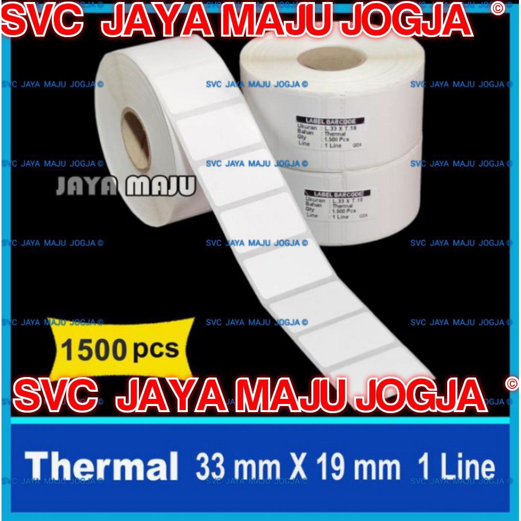 

THERMAL LABEL BARCODE 33 X 19 mm KERTAS STICKER LABEL 33x19 mm 1 LINE ISI 1.500 || LABEL TIDAK PAKAI RIBBON BARCODE || 33 X 19 THERMAL TOP COAT - 1 LINE - FACE OUT - ISI 1500 PCS || 33X19 TOKO OLEH-OLEH BAKPIA BREM WINGKO PHIA PAI SUSU STRUDEL
