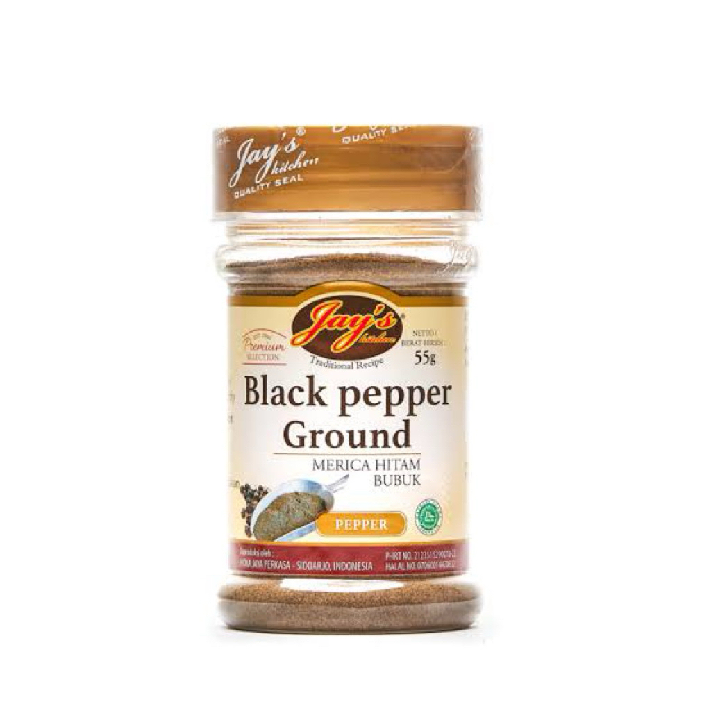

Jay’s Black Pepper Ground / Merica Hitam Bubuk 55 Gram