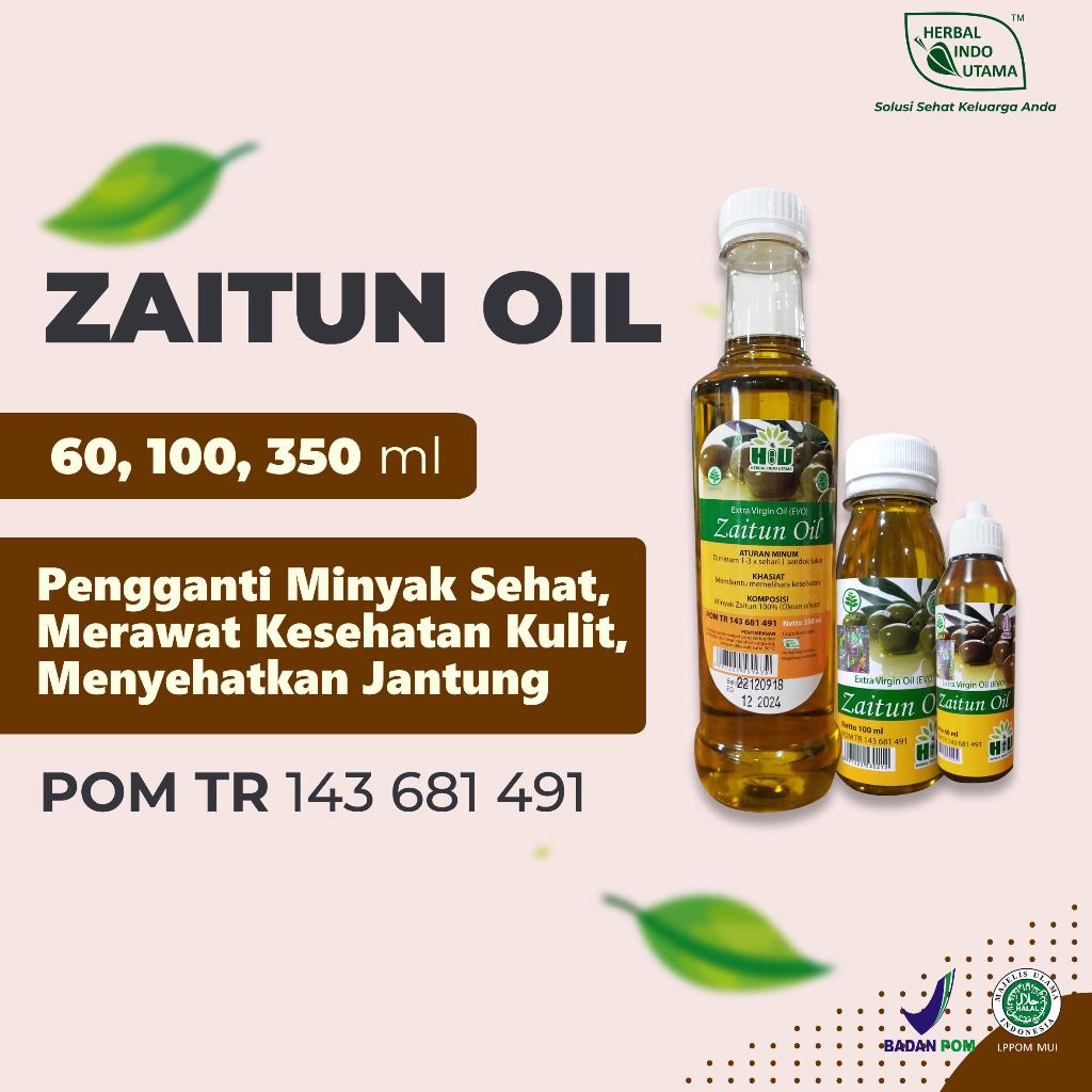 

Zaitun Oil Extra Virgin (EVO) Isi 30/60/100/350 ml Herbal Indo Utama