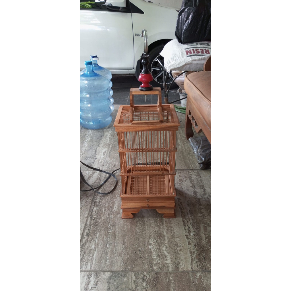 Kandang Kotak Kayu Untuk Burung Kecil Full pernish