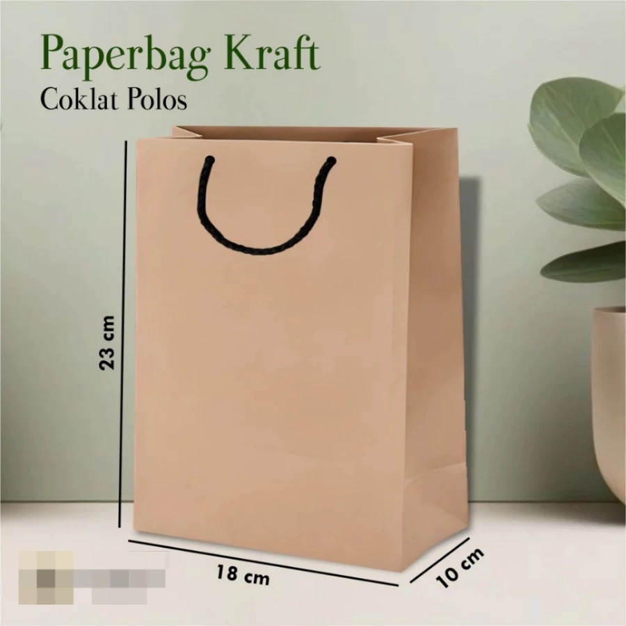 

[12 PCS] PAPER BAG KRAFT POLOS PAKET LUSINAN - TAS SOUVENIR PERNIKAHAN UKURAN 18 X 23 X 10 READY