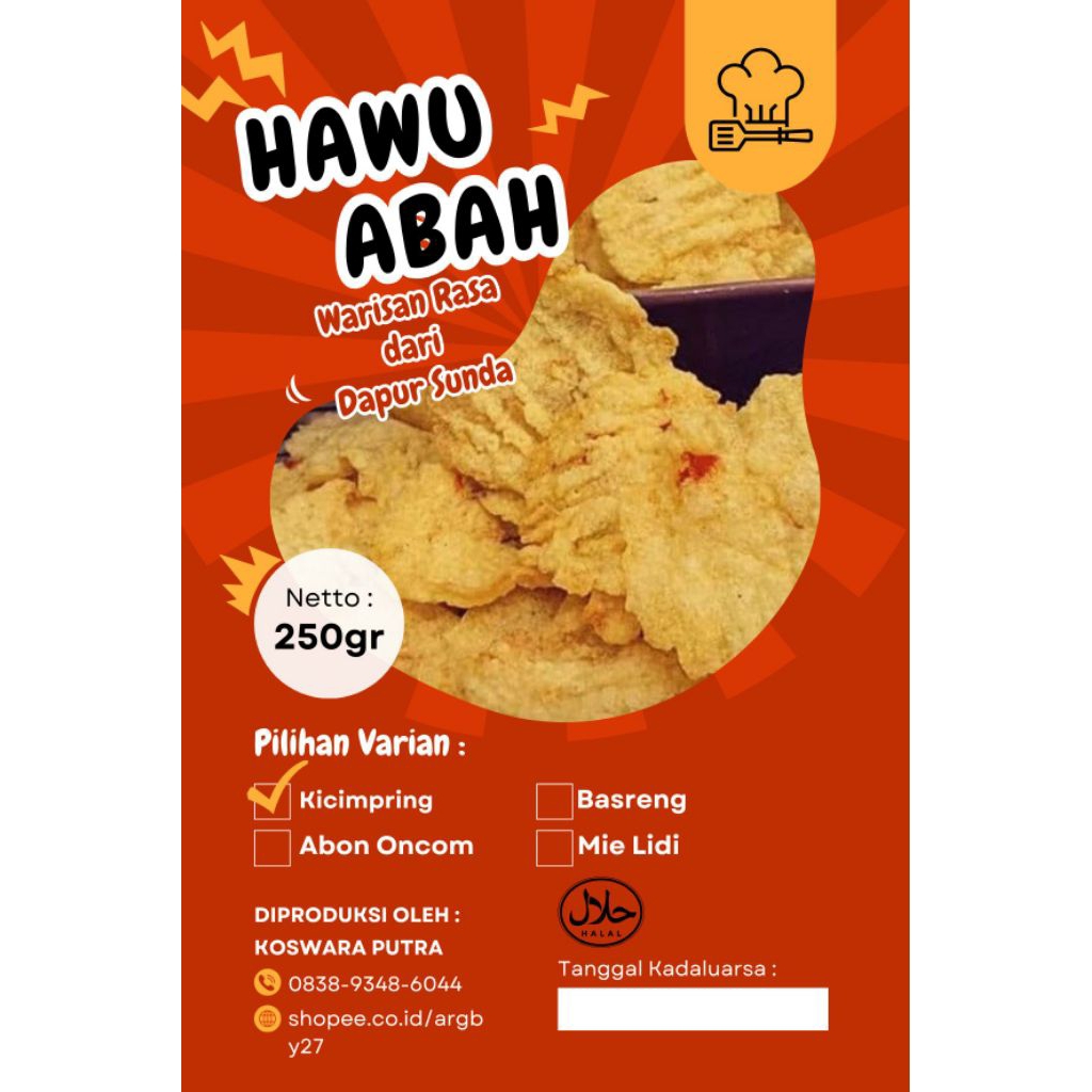 

Kicimpring Hawu Abah 250gr - Keripik Singkong Renyah Gurih Cemilan Khas Sunda