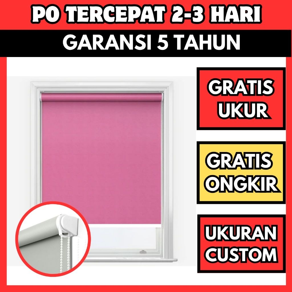 Gorden Roller Blinds Custom - Gorden Tirai Gulung Custom - Roll Blinds Custom