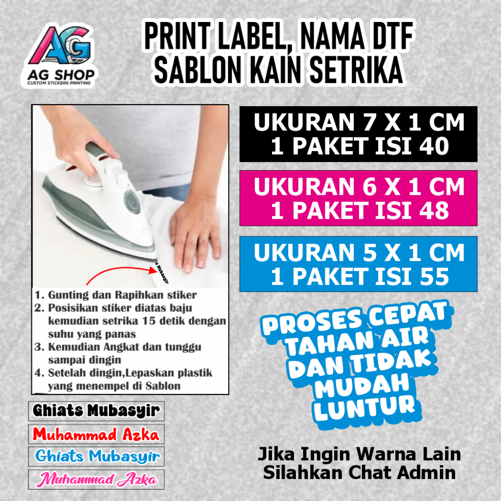 Sablon baju bisa disetrika