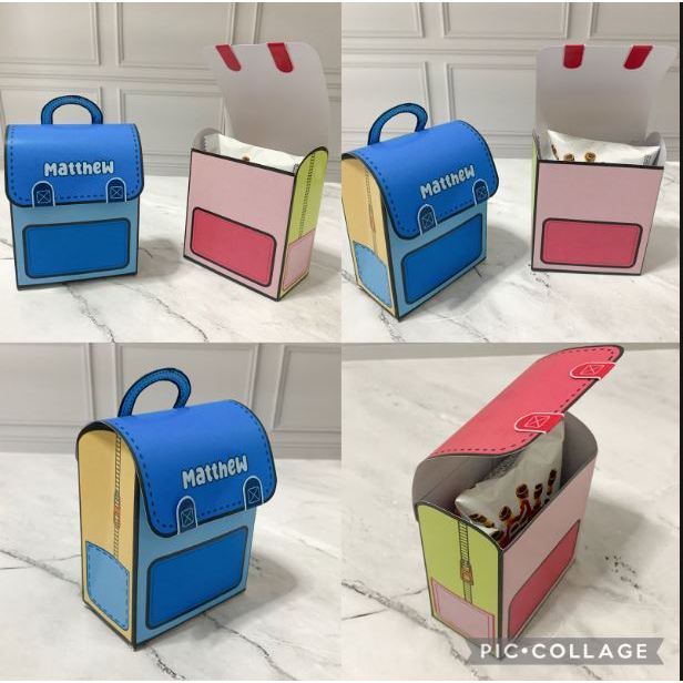 

kotak souvenir bentuk tas lucu custom nama warna