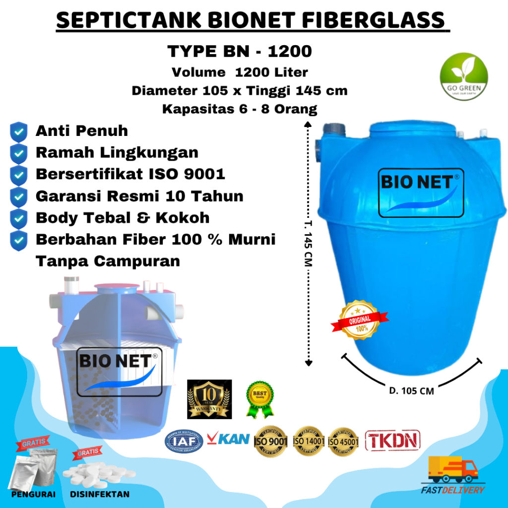 Septictank Biotech, Septictank Bio, Septictank Biofil, Septictank Bionet Kap.1200 L