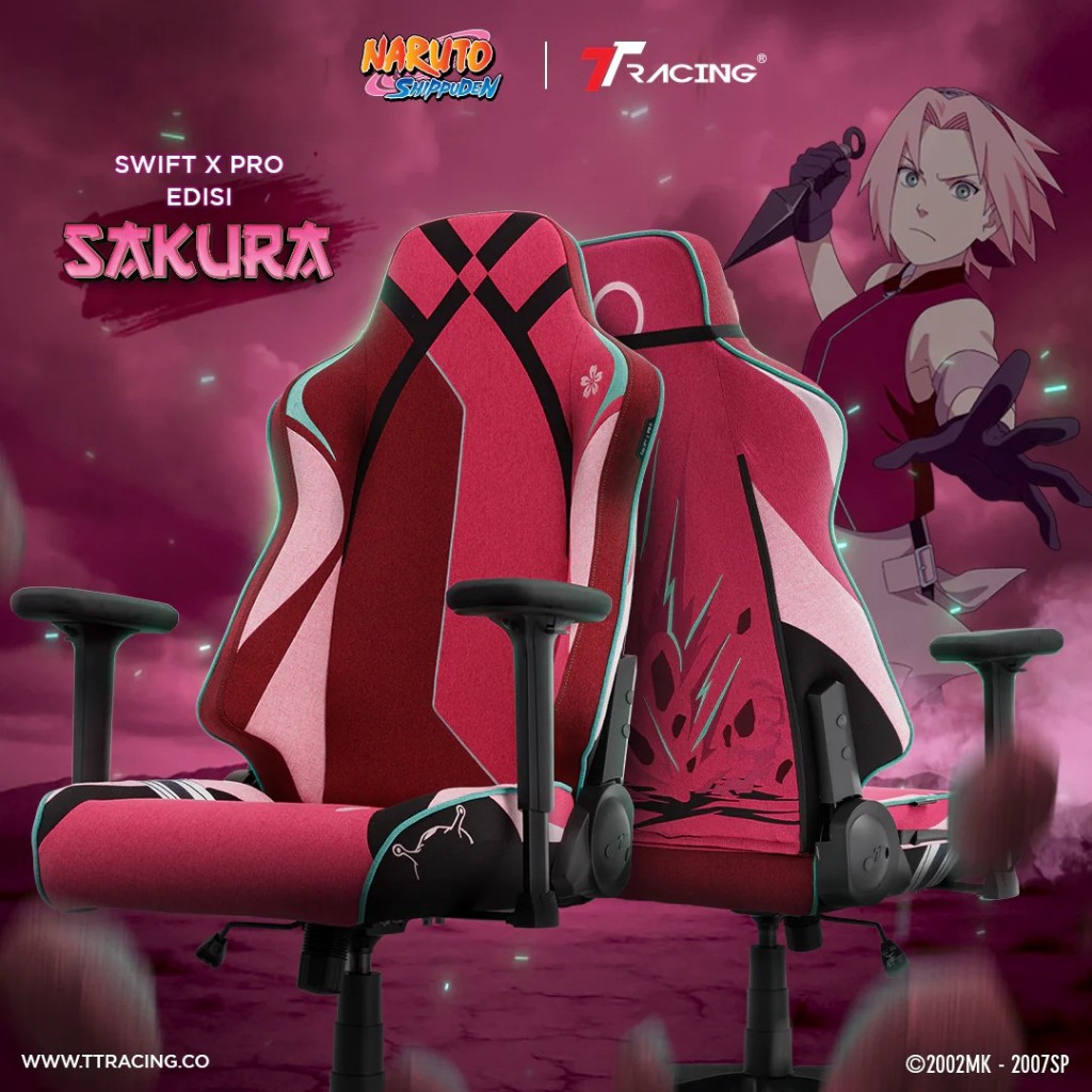 TTRacing Kursi Gaming Swift X Pro Koleksi Naruto - Sakura | Swift X Pro Gaming Chair [Garansi 2 Tahu