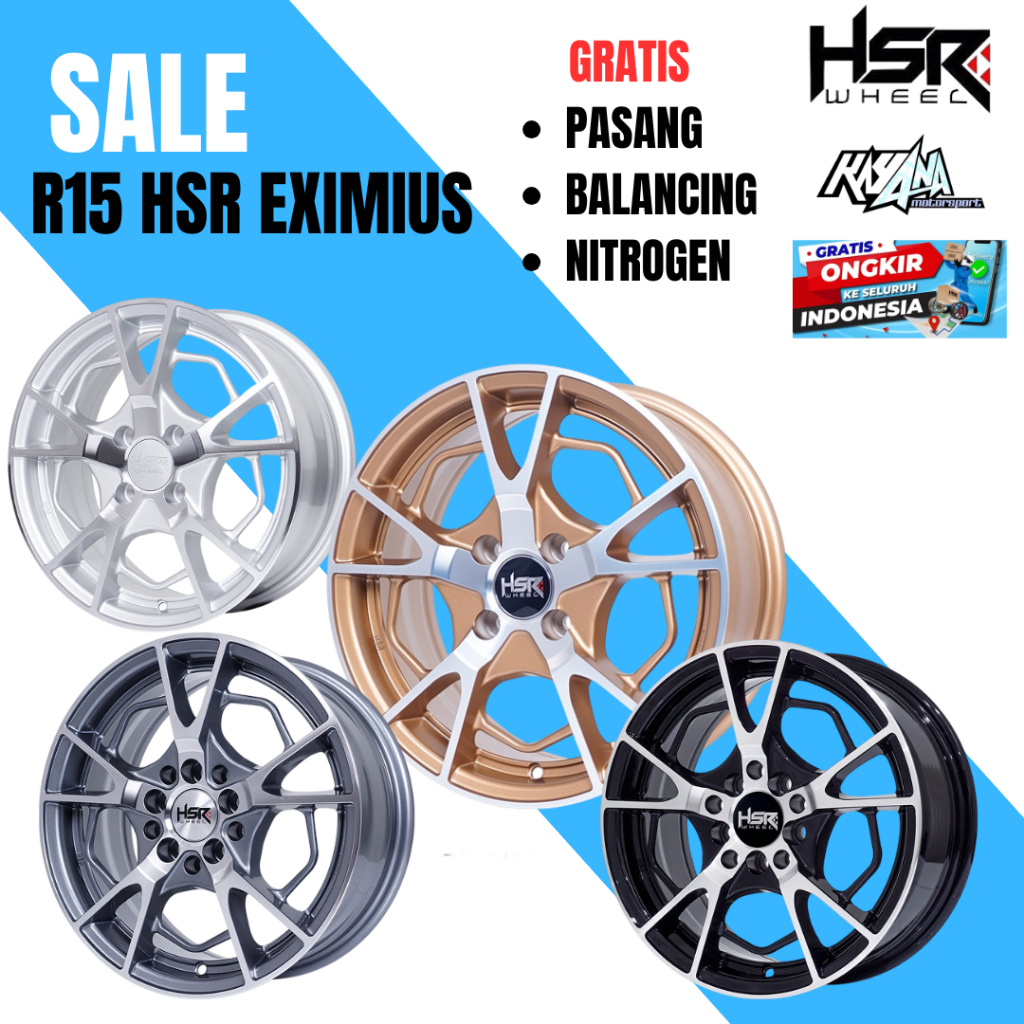Velg mobil HSR original R15 eximius lebar 6,5 rata body cocok buat ertiga terios rush avanza new xen